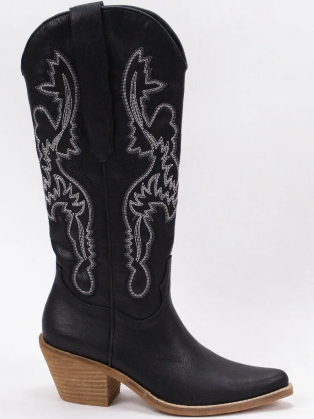 CCOCCI Black Natalie Western Cowboy Boots